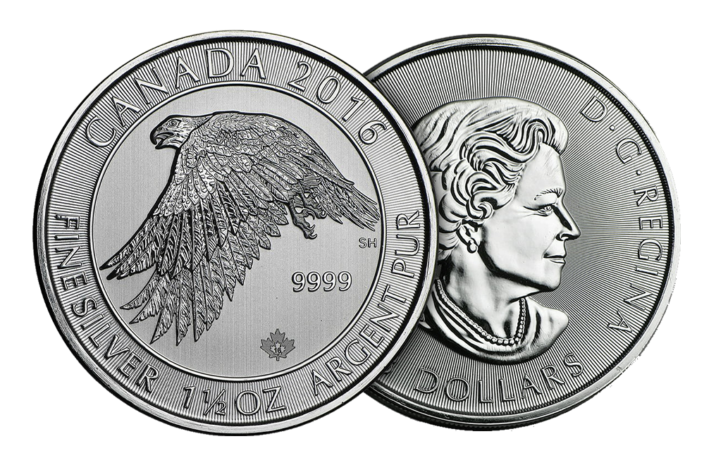 Sell 1.5 oz Canadian Snow Falcon Silver Coin (2016), image 2
