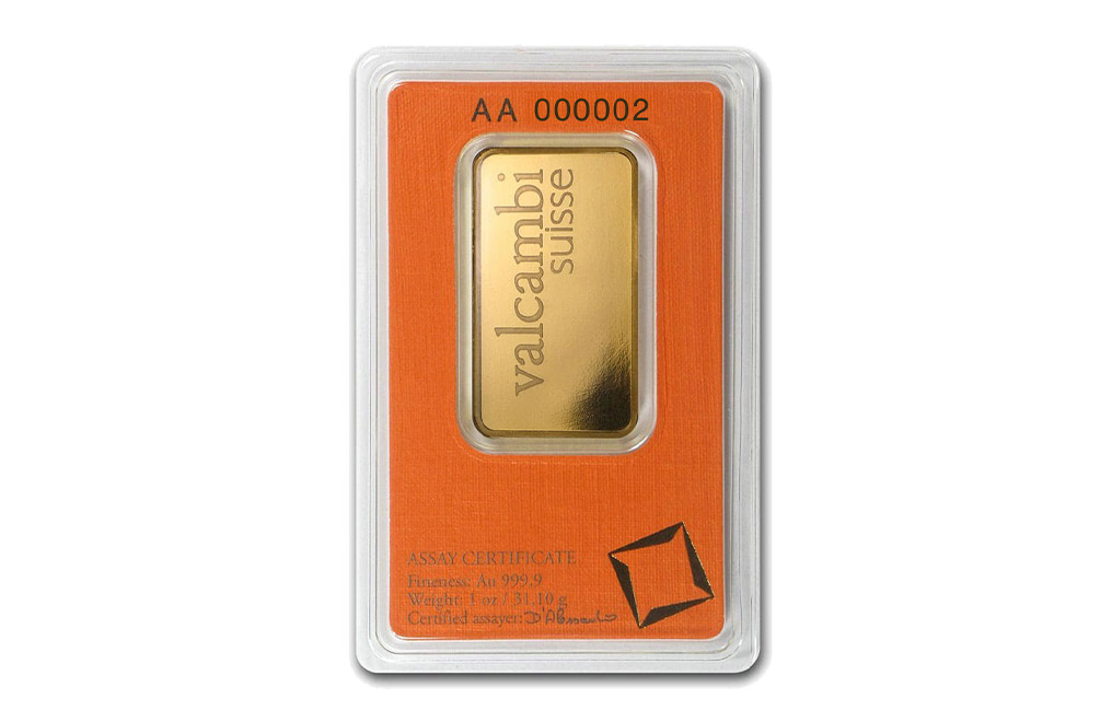 1 oz Gold Bar - Valcambi Suisse (in assay card), image 1