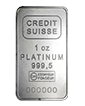 1 oz Platinum Credit Suisse Bar( w/ assay certificate only)