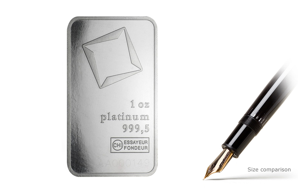 Buy 1 oz Platinum Valcambi Suisse Bars, image 3