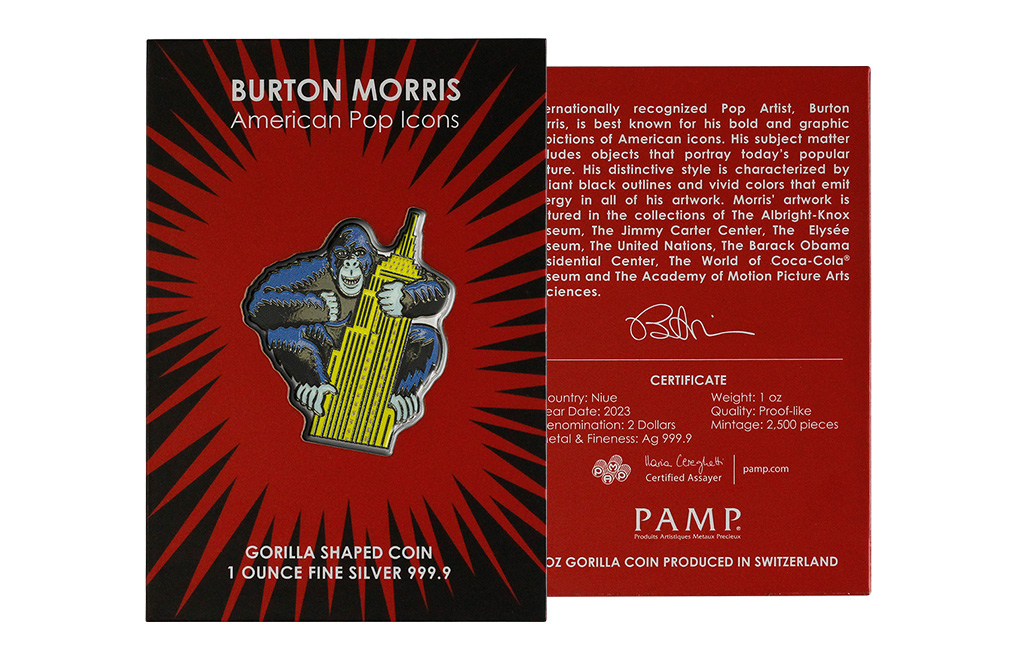 1 oz Silver Burton Morris Gorilla Coin (2023), image 4