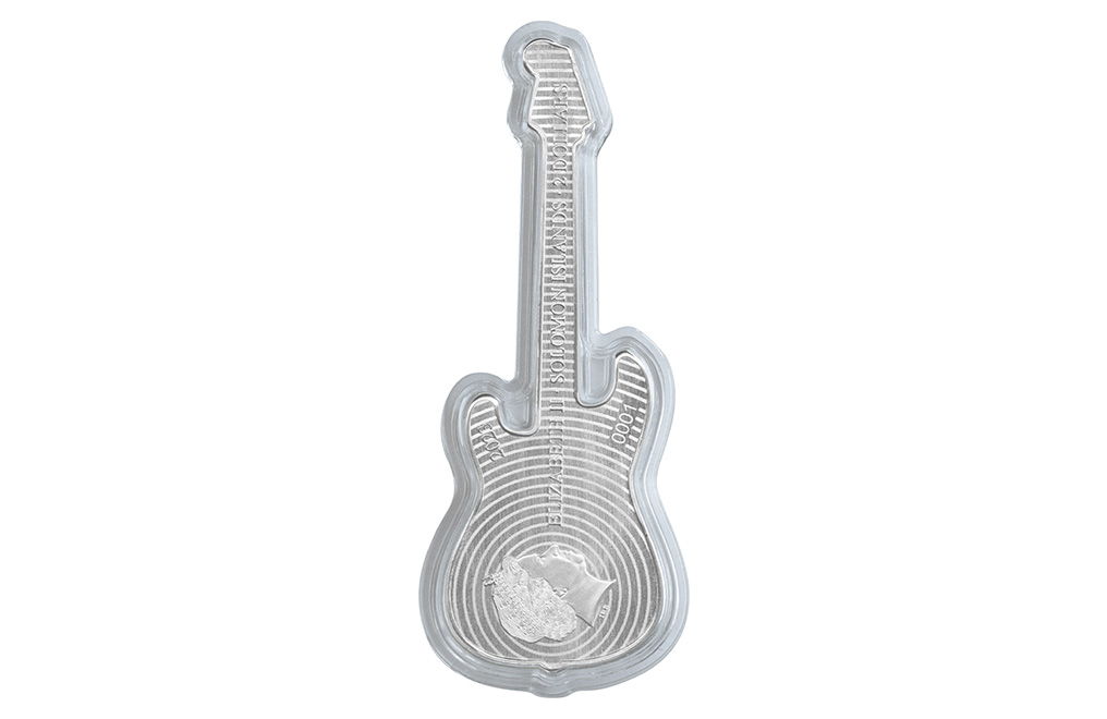 1 oz Silver Daphne Blue Fender® Stratocaster® Coin (2023), image 5