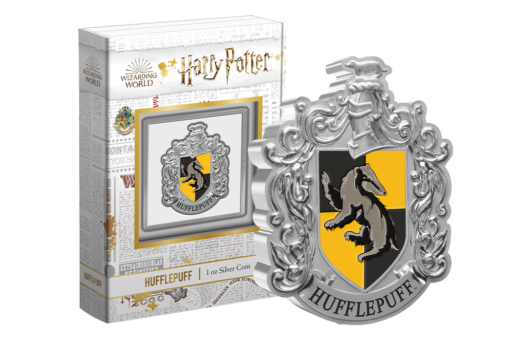 1 oz Silver Hogwarts™ Hufflepuff Crest (2021), image 2