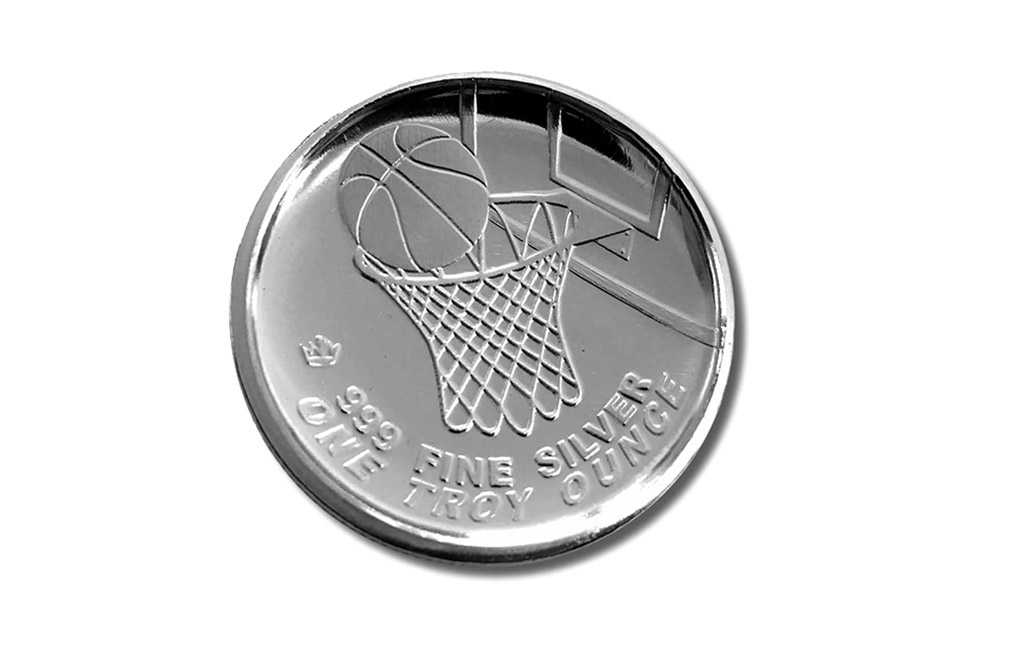 Buy 1 oz Silver Round .999 - 3D Domed Basketball, image 1