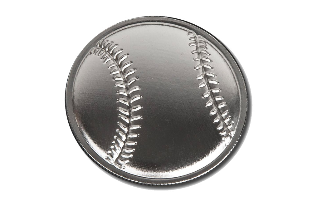 Buy 1 oz Silver Round .999 - Curved Domed 3D- Baseball, image 0