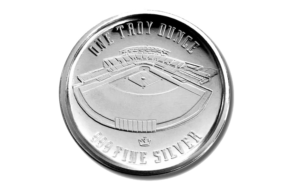 Buy 1 oz Silver Round .999 - Curved Domed 3D- Baseball, image 1