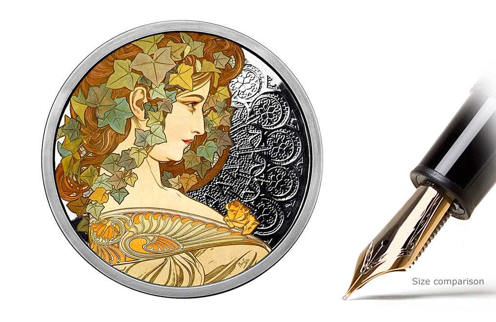 Buy 1 oz Silver Round .999 - Mucha - Ivy (Colorized), image 0