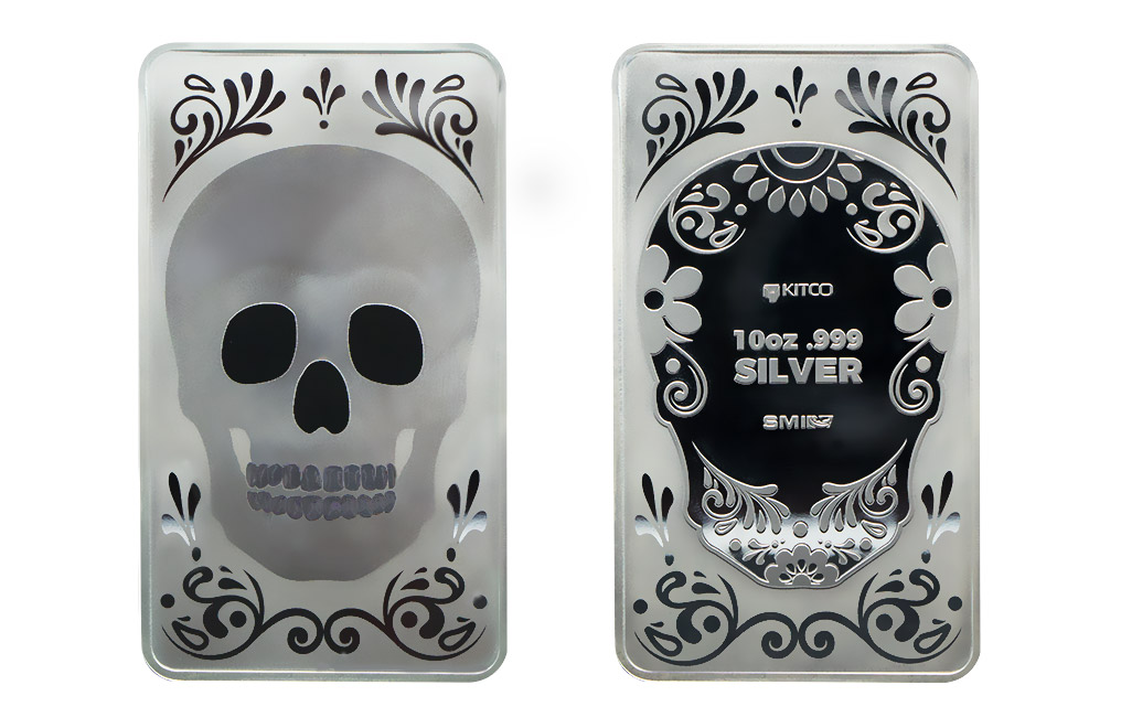 Buy 10 oz Silver Bar - Original Skull .999, image 2