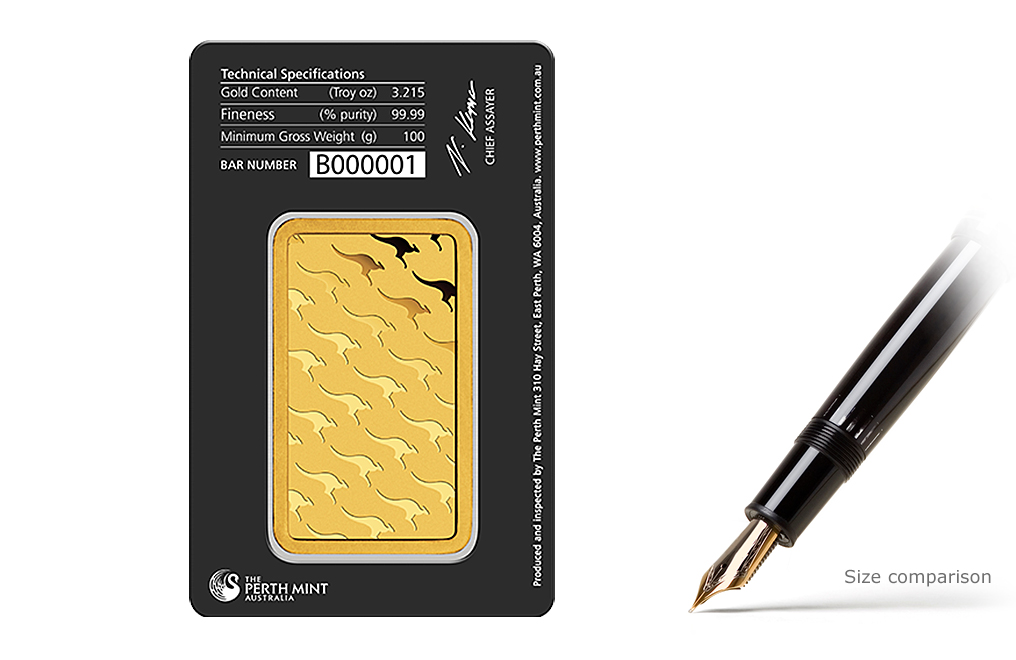Sell 100 gram Gold Perth Mint Bar, image 1