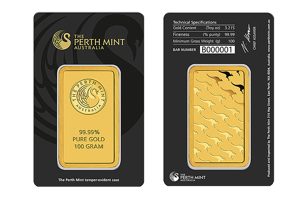 Sell 100 gram Gold Perth Mint Bar, image 2