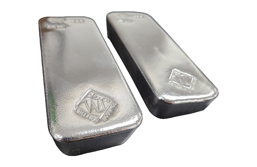 Sell 100 oz Silver Bars (poured) - Johnson Matthey, image 1