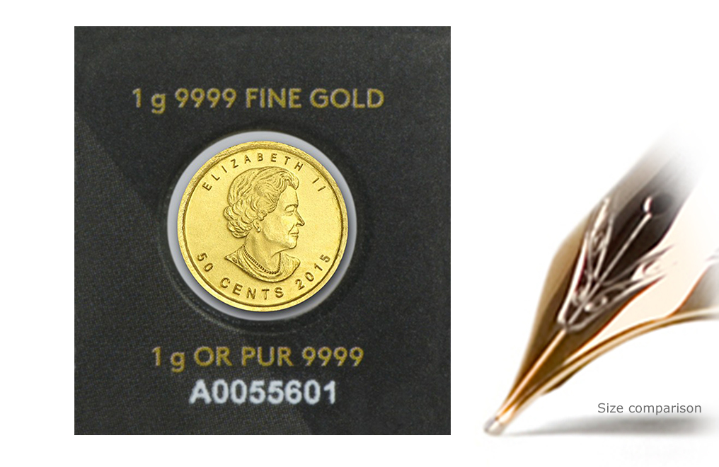 Sell 1 gram Gold MapleGram Coins (Random Year), image 1