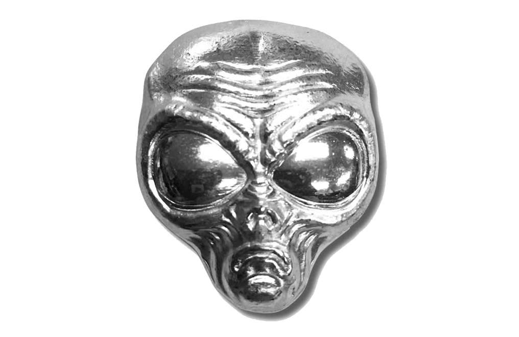 Buy 2 oz Silver Bar.999 - 3D Alien Head, image 1