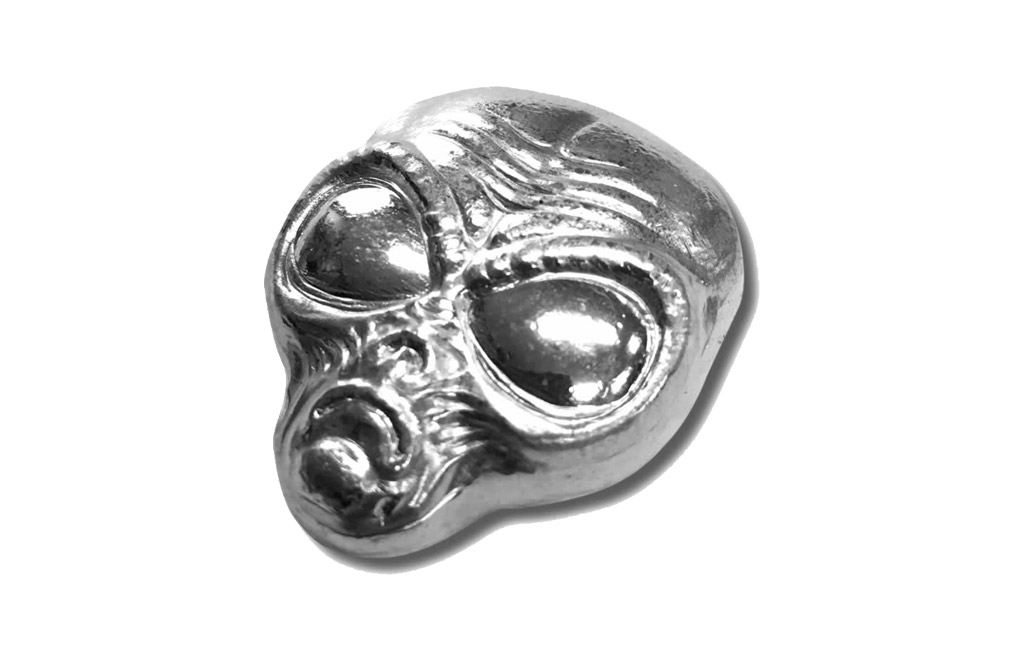 Buy 2 oz Silver Bar.999 - 3D Alien Head, image 2