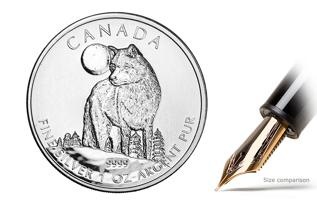Sell 2011 1 oz Silver Wolf Coins - Canadian Wildlife Series Coin, image 0