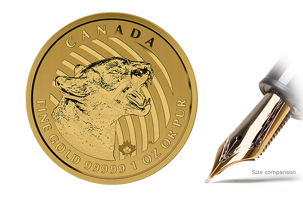 Buy 2015 1 oz Canadian Gold Growling Cougar Coins, image 2
