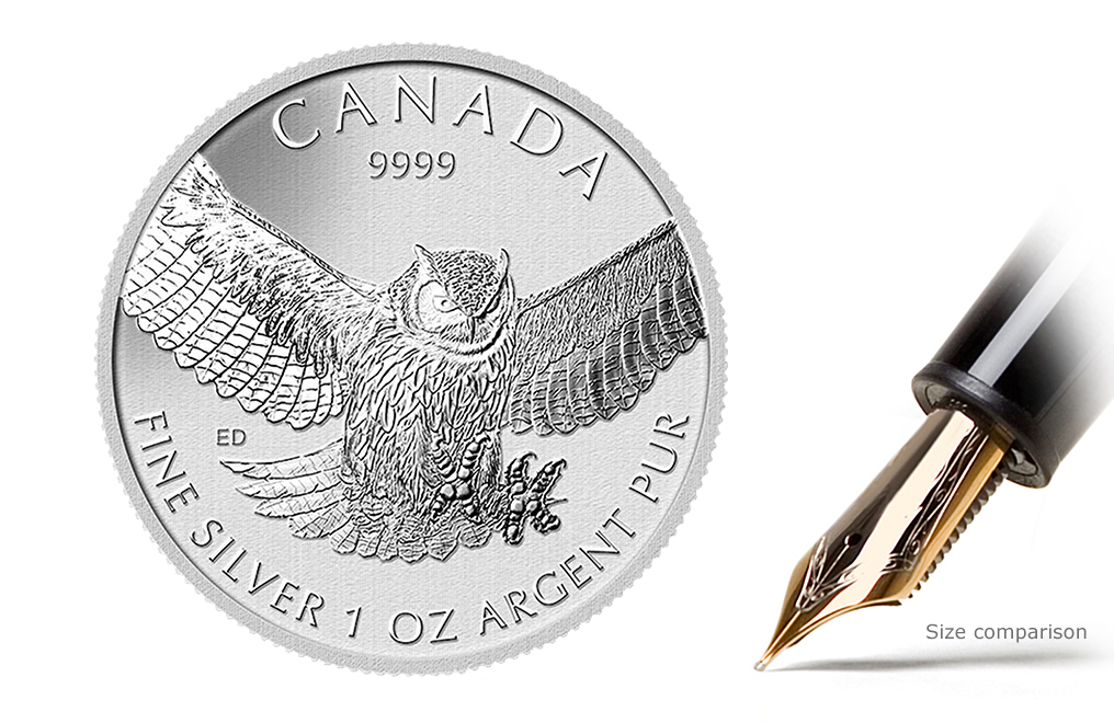 Sell 2015 1 oz Silver Great Horned Owl Coins - Canadian Birds Of Prey Series Coin, image 0