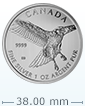 2015 1 oz Silver Red-Tailed Hawk Canadian Birds of Prey Series Coin