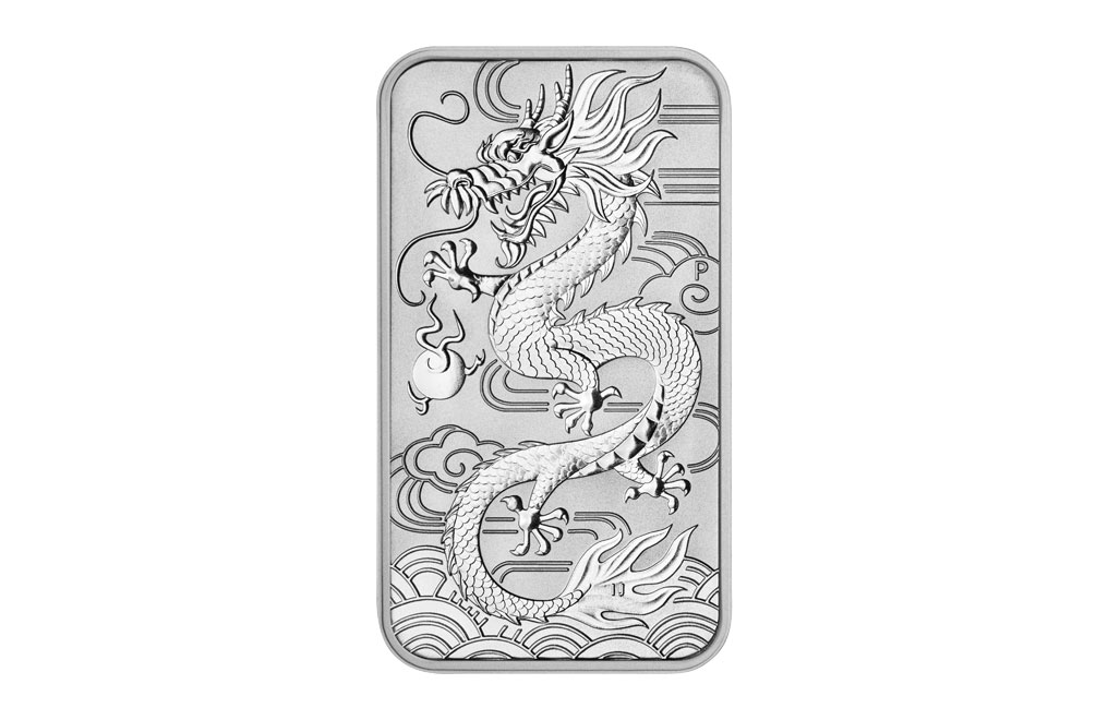 Sell 2018 1 oz Silver Australian Dragon Rectangular Coin, image 0