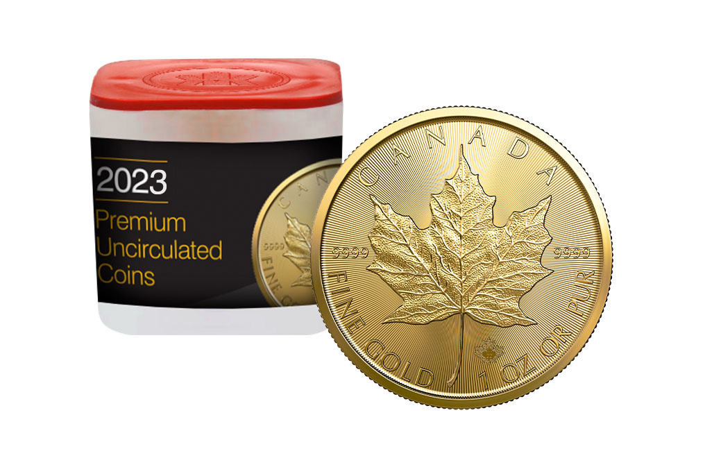 Buy 2023 MintFirst™ 1 oz Gold Maple Leaf Coins (tube of 10), image 0