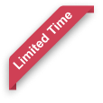 Red ribbon with white text saying Limited Time