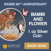 1 oz Silver Bambi 80th Anniversary Bambi and Flower Coin