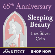 1 oz Silver 65th Anniversary Sleeping Beauty Coin