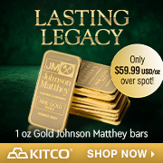 1 oz Gold Johnson Matthey Bar Sale