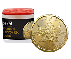 2024 1 oz Gold Maple Leaf Coin Tube (10 coins) - MintFirst