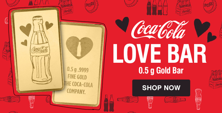 0.5 g Gold Coca-Cola Love The Real Thing Bar