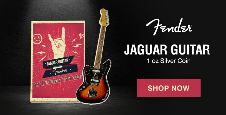 1 oz Silver Fender Jaguar Guitar Coin