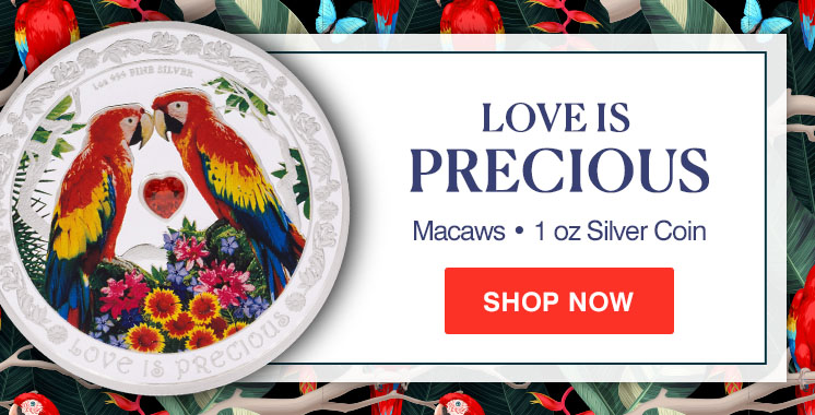 1 oz Silver Macaws Love is Precious Coin