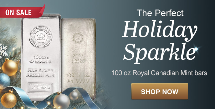 100 oz Silver Royal Canadian Mint Bar Sale 