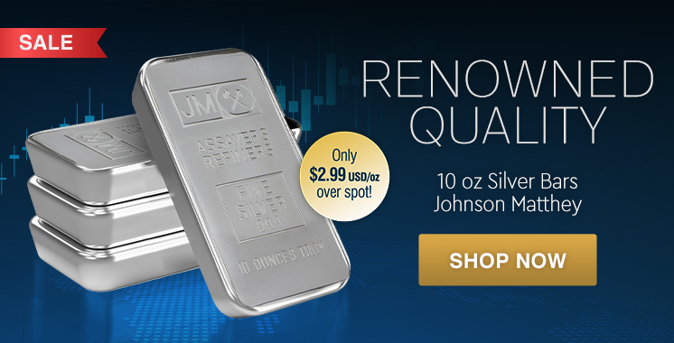 10 oz Silver Johnson Matthey Bar Sale