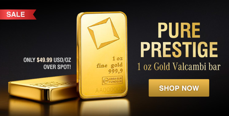 Weekly Deals - 1 oz Gold Valcambi Bar Sale