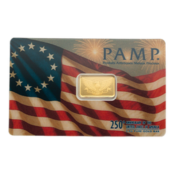 2.5 g Gold Heraldic Bald Eagle Bar