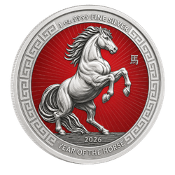 2026 1 oz Silver Kitco Round Color Finish- Year of the Horse