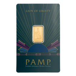 2.5 g Gold Lady of Liberty Bar