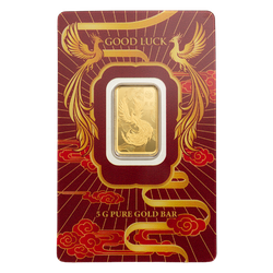 5 g Gold Phoenix Good Luck Bar