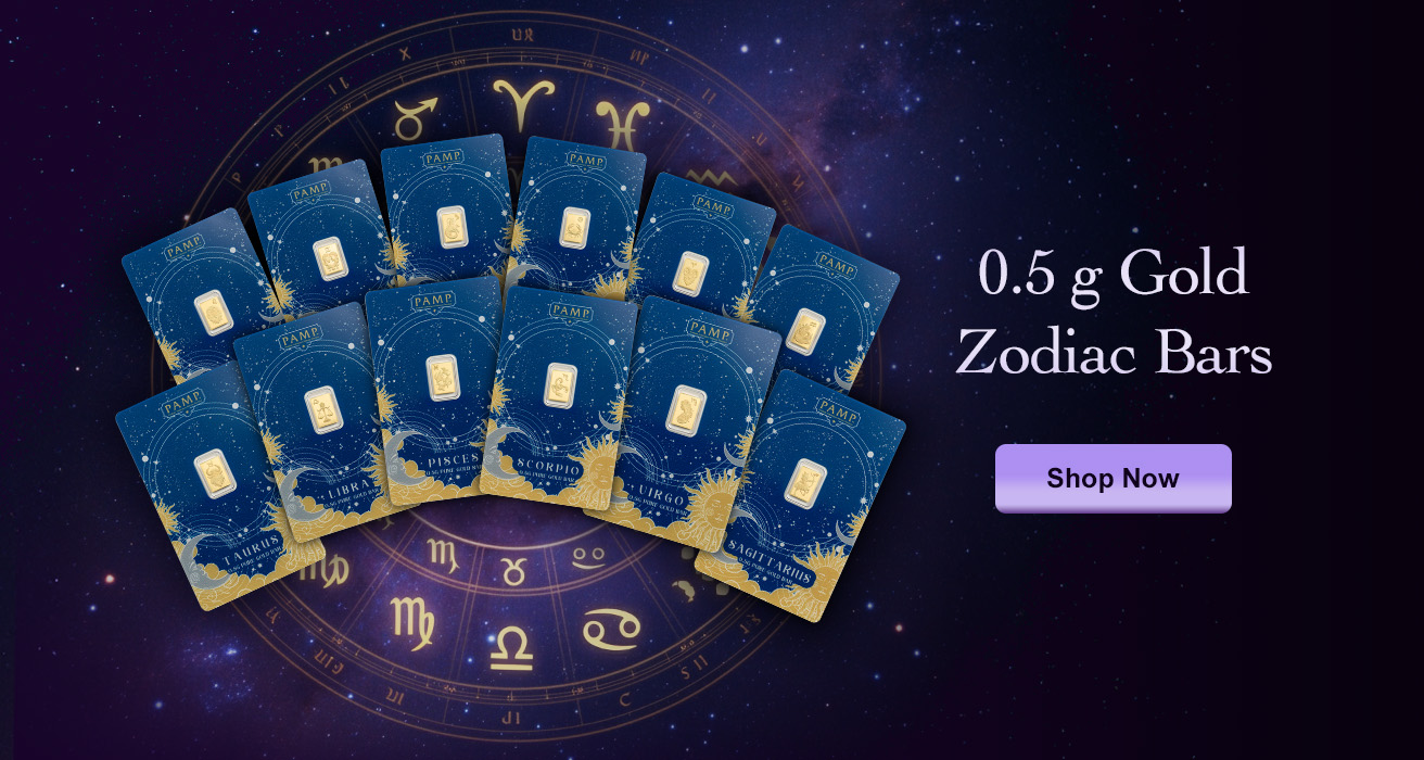 0.5 g Gold PAMP Zodiac Bars