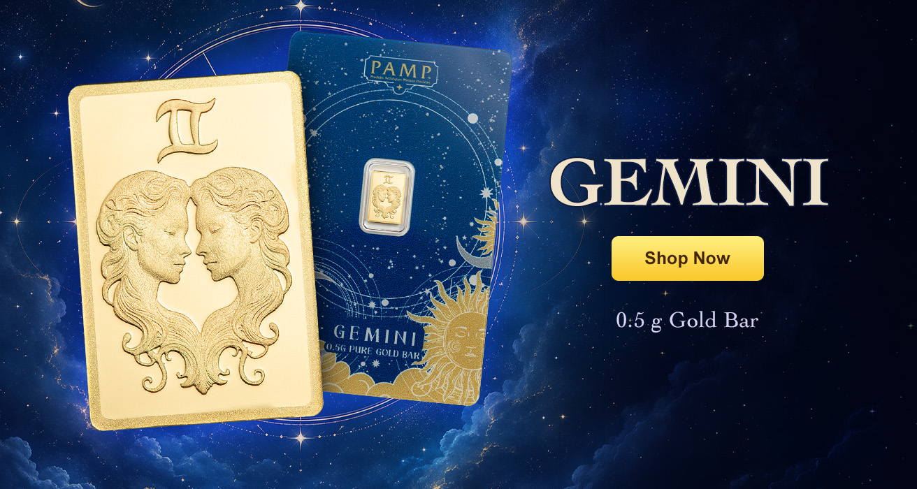 0.5 g Gold Gemini Zodiac Bar