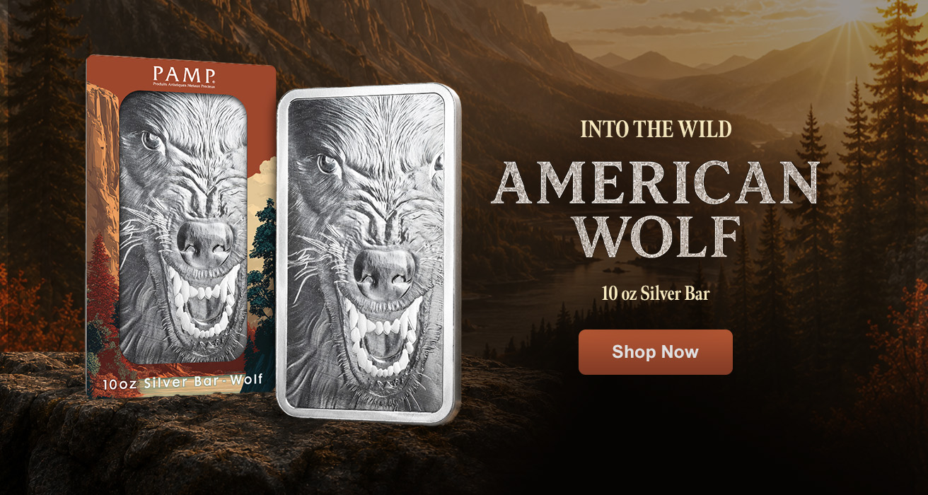 10 oz Silver American Wolf Bar