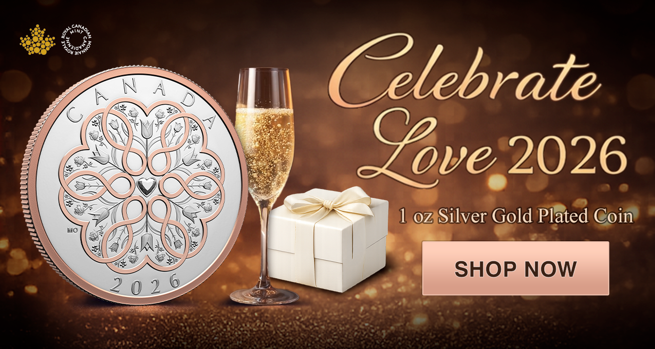 2026 1 oz Silver Celebrate Love Rose Gold Plated Coin