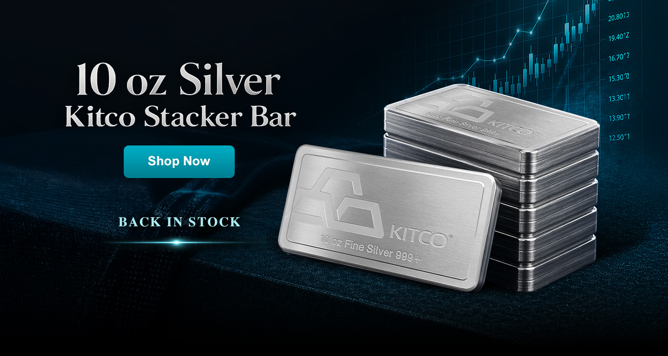 10 oz Silver Kitco Stacker Bar