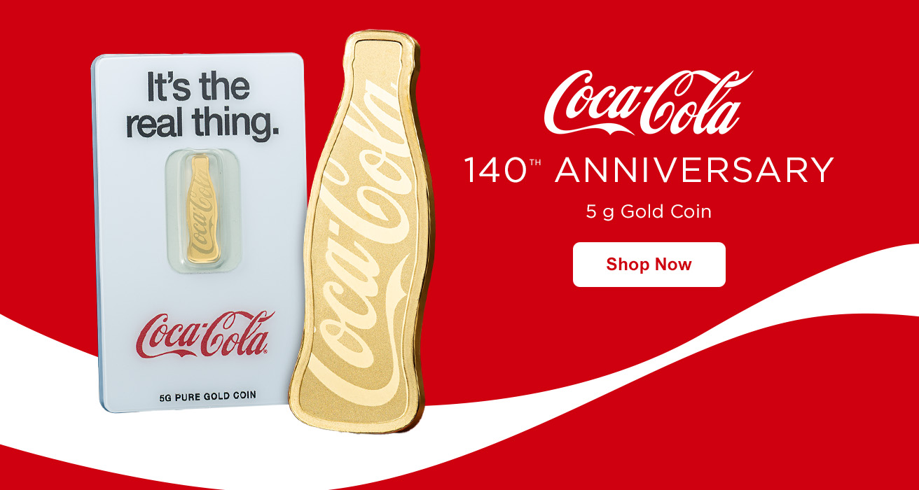 5 g Gold Coca-Cola 140 Anniversary Bar