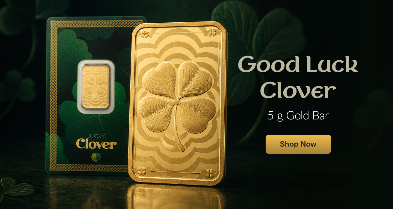 5 g Gold Four Leaf Clover Bar