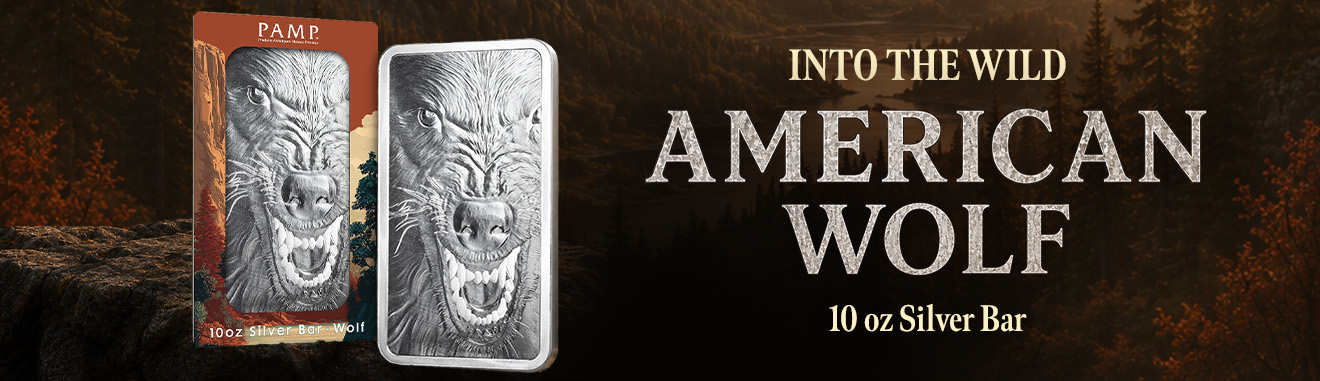 10 oz Silver American Wolf Bar