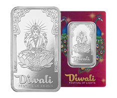 1 oz Silver Diwali Lakshmi & Peacocks Bar