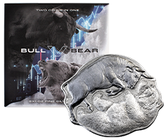 2 oz Silver Bull v Bear Coin Set