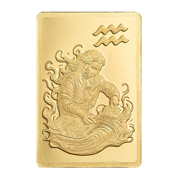 Buy 0.5 g Gold Zodiac Aquarius Bar, image 2